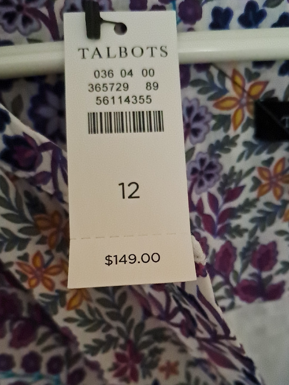 New Talbots dress Midi Shirtdress - Ditsy Voile Women's size 12 - Picture 8 of 12